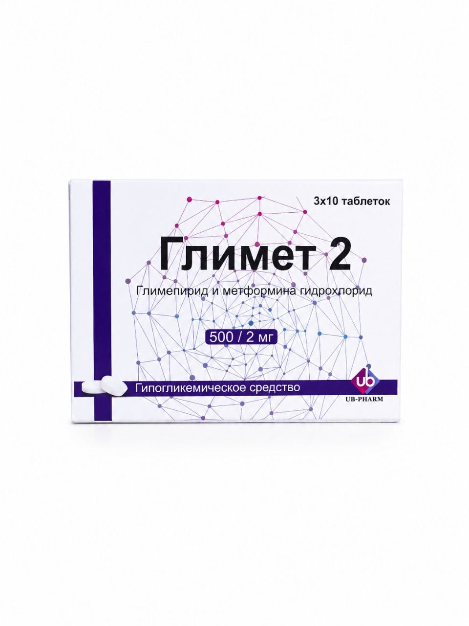 Глимет 2 500/2мг таблетки 30 штук